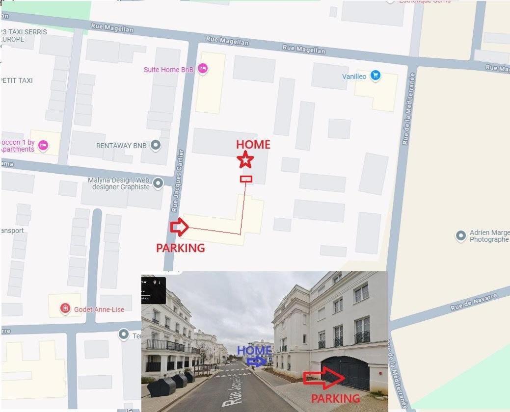 Le Cartier Appt F3, 7Mn Disneyland, Parking,Terrace Serris Luaran gambar
